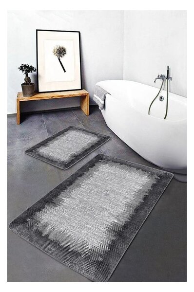 Černo-šedé koupelnové předložky v sadě 2 ks 60x100 cm – Mila Home