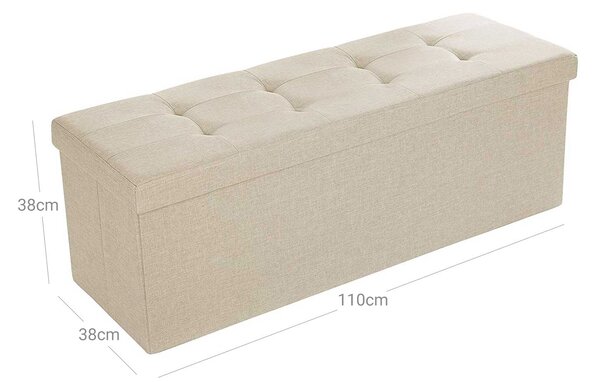 Taburet s úložným prostorem, 110 x 38 x 38, béžový LSF77BEV2