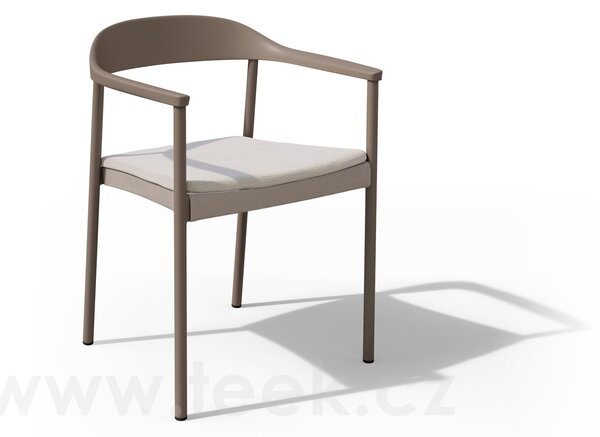 Tribu Hliníkové stohovatelné jídelní křeslo Illum, Tribu, hliník barva linen, výplet Batyline barva linen