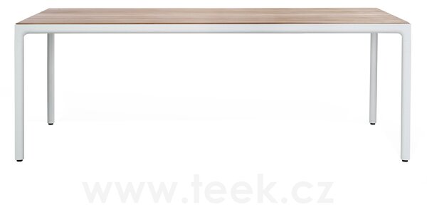 Tribu Jídelní stůl Illum, Tribu, obdélníkový 267x100x76 cm, rám hliník barva white, deska teak