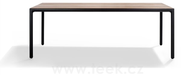 Tribu Jídelní stůl Illum, Tribu, obdélníkový 267x100x76 cm, rám hliník barva white, deska teak
