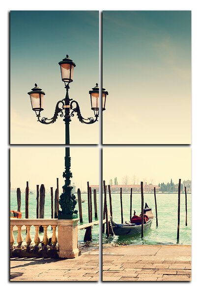 Obraz na plátně - Velký kanál a gondoly v Benátkách - obdélník 7114D (90x60 cm)