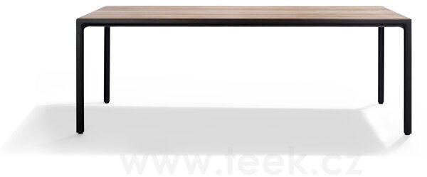 Tribu Jídelní stůl Illum, Tribu, obdélníkový 212x100x76 cm, rám hliník barva linen, deska teak