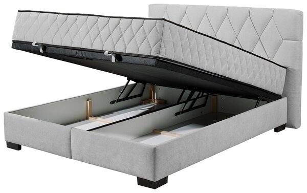AMERICKÁ POSTEL, 160/200 cm, světle šedá MID.YOU - Postele s úložným prostorem, Online Only