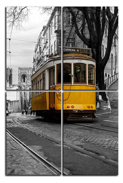 Obraz na plátně - Historická tramvaj v centru Lisabonu - obdélník 7116D (90x60 cm)
