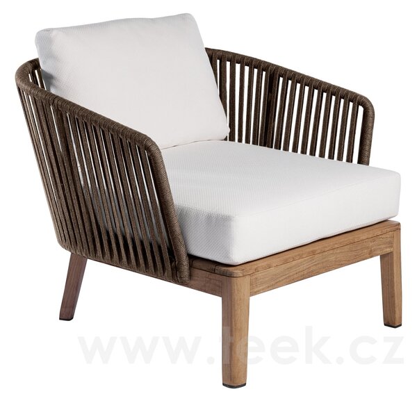 Tribu Teakové nízké křeslo Mood, Tribu, rám teak, výplet lanko barva earthbrown, bez sedáků