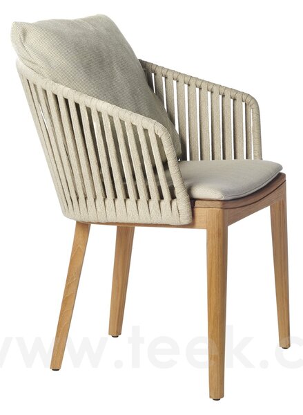 Tribu Teakové jídelní křeslo Mood, Tribu, rám teak, výplet lanko barva earthbrown, bez sedáků