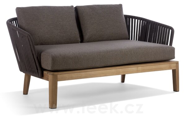 Tribu Teaková 2-místná pohovka Mood, Tribu, 159x81x69 cm, rám teak, výplet lanko barva earthbrown, bez sedáků