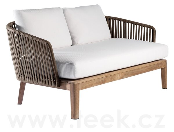 Tribu Teaková 2-místná pohovka Mood, Tribu, 159x81x69 cm, rám teak, výplet lanko barva earthbrown, bez sedáků