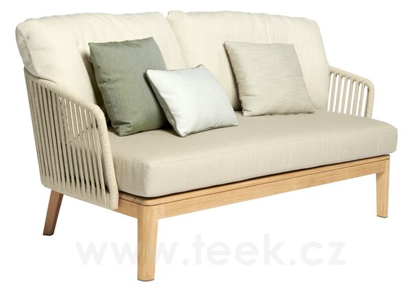 Tribu Teaková 2-místná pohovka Mood, Tribu, 159x81x69 cm, rám teak, výplet lanko barva earthbrown, bez sedáků