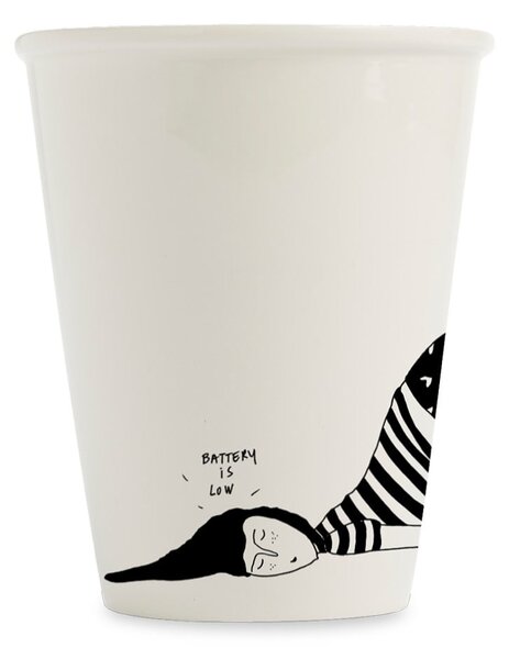 Porcelánový hrnek Battery Low 220 ml, 200 ml