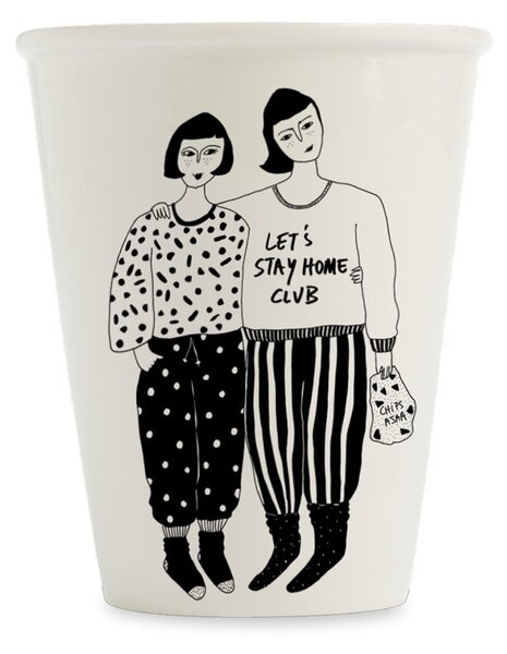 Porcelánový hrnek Stay home club 220 ml, 200 ml