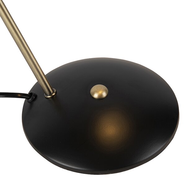 Retro stolní lampa černá s bronzem - Milou