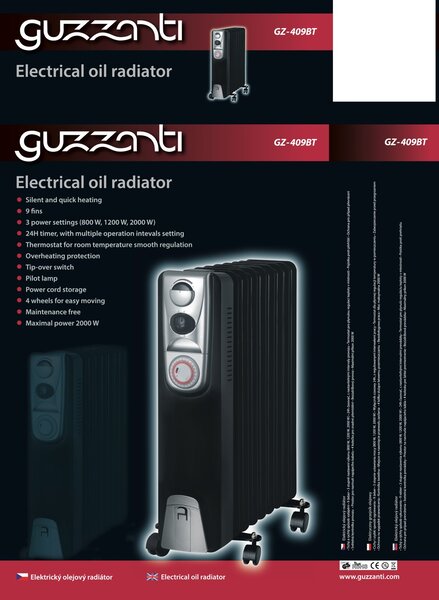 Olejový radiátor Guzzanti GZ 409BT Guzzanti
