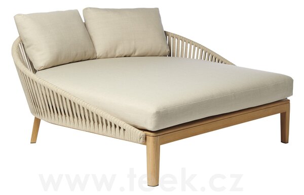 Tribu Teaková postel kratší Mood, Tribu, 153x142x69 cm, rám teak, výplet lanko barva earthbrown, bez sedáků
