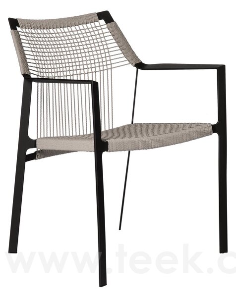 Tribu Jídelní křeslo Nodi, Tribu, nerezová ocel wenge, výplet lankový linen