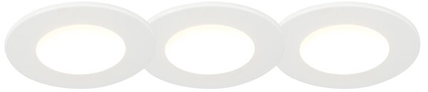 Sada 3 zapuštěných bodových světel bílá včetně LED 3000K 4W IP65 - Blanca
