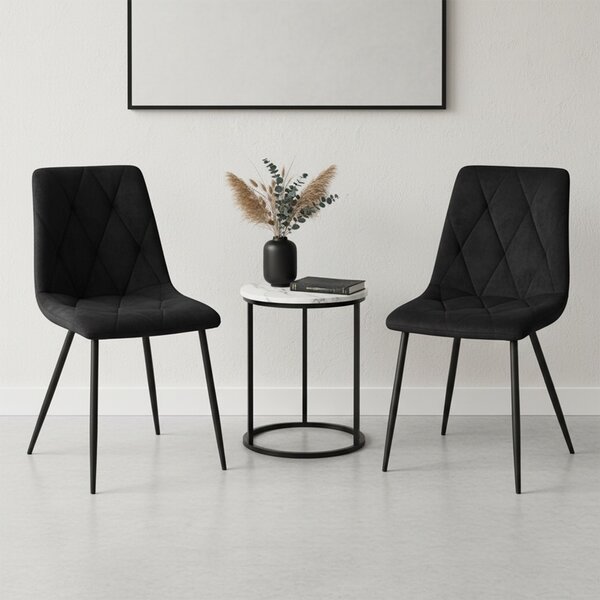 Velaco Velurová jídelní židle TESA, černá