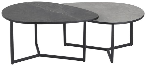 SADA KONFERENČNÍCH STOLKŮ, světle šedá, tmavě šedá, kov, kompozitní dřevo, 83/40/36,5/59 cm MID.YOU - Konferenční stolky, Online Only