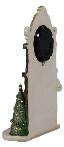 Stolní hodiny s vánoční dekorací Santa Clause - 15*7*22 cm - Clayre & Eef