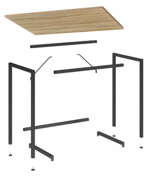 Set do pracovny TAYLOR stůl 80x50 cm dub sonoma + křeslo AVOLA VELVET královsky modré