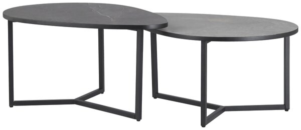 SADA KONFERENČNÍCH STOLKŮ, světle šedá, tmavě šedá, kov, kompozitní dřevo, 83/40/36,5/59 cm MID.YOU - Konferenční stolky, Online Only
