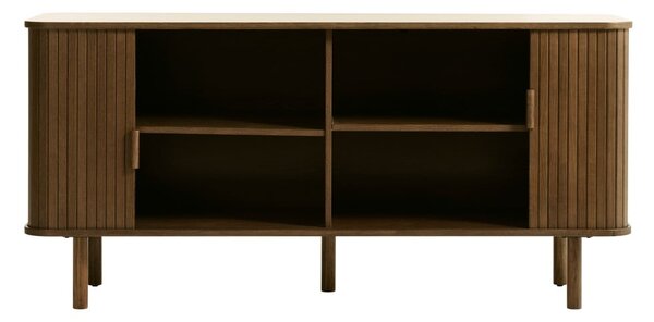 Hnědá nízká komoda v dekoru dubu s posuvnými dveřmi 76x160 cm Cavo – Unique Furniture