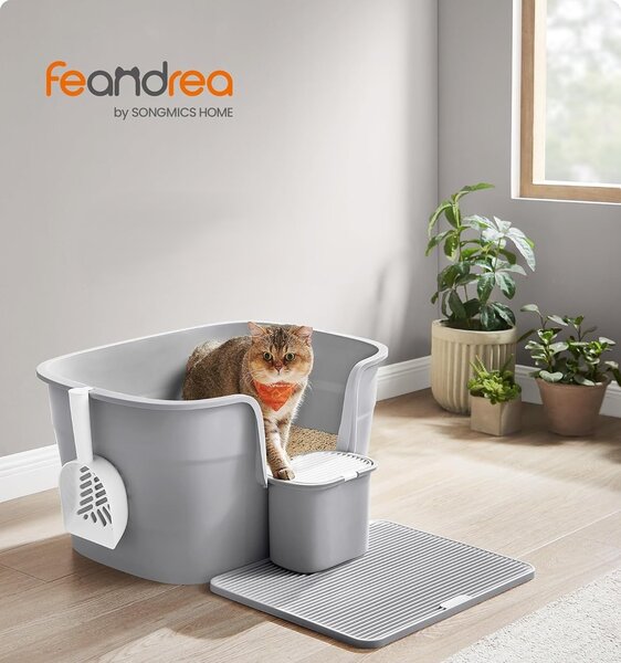 SONGMICS Kočičí toaleta Sofis 64 cm šedá