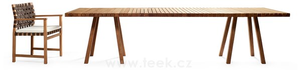 Tribu Teakový jídelní stůl Vis a Vis, Tribu, obdélníkový 700x99x75 cm, rám teak, deska teak