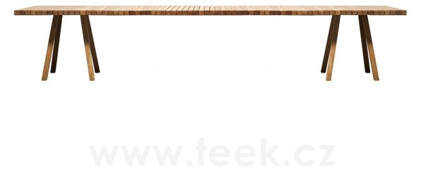 Tribu Teakový jídelní stůl Vis a Vis, Tribu, obdélníkový 400x99x75 cm, rám teak, deska teak