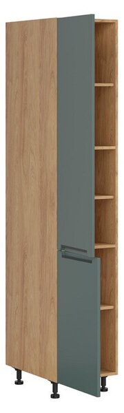 BRW Kuchyně Family Line Iris D-40/207-L/L, dub hikora/boho green matt