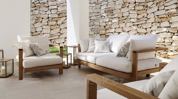 Tribu Rám pro 2-místnou pohovku Pure Sofa, Tribu, 200x98x63 cm, rám teak, bez sedáků