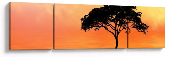 Obraz stromu v západu slunce (170x50 cm)