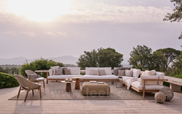 Tribu Rám pro ukončovací pravostranný díl Pure Sofa, Tribu, 193x98x63 cm, rám teak, bez sedáků