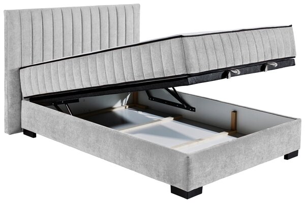 AMERICKÁ POSTEL, 140/200 cm, světle šedá MID.YOU - Postele s úložným prostorem, Online Only