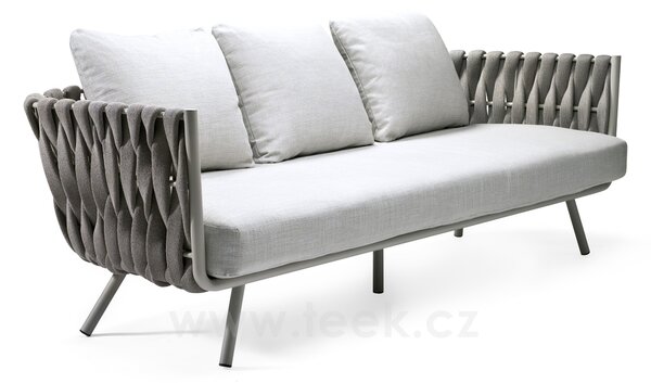 Tribu 3-místná pohovka Tosca, Tribu, 233x74x69 cm, rám lakovaná nerez linen, výplet barva linen, bez polstrování