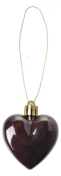 Plastové vánoční ozdoby srdce v odstínech červené barvy sada 8 ks – 5 cm