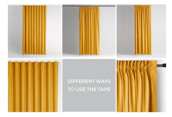 Žlutý sametový dimout závěs 140x245 cm Pleat – Restilo