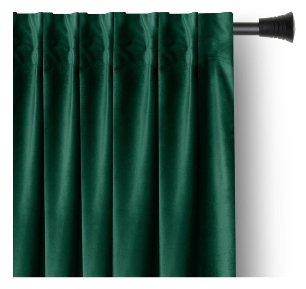 Tmavě zelený sametový dimout závěs 140x270 cm Pleat – Restilo