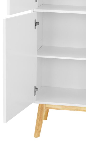 VYSOKÁ KOMODA, kaučukové dřevo, bílá, 100/149/40 cm MID.YOU - Šatní skříně, Online Only