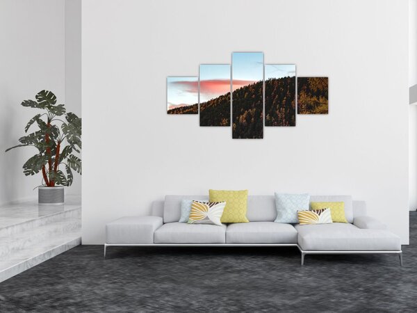 Obraz červánků nad kopcem (125x70 cm)