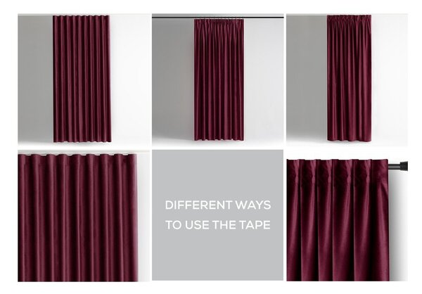 Vínový sametový dimout závěs 140x245 cm Pleat – Restilo