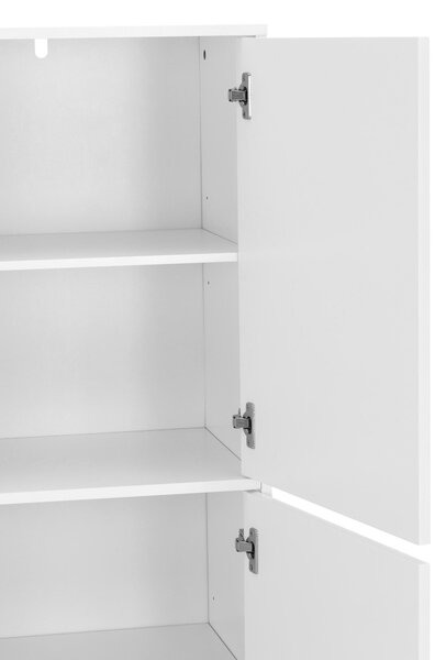 VYSOKÁ KOMODA, kaučukové dřevo, bílá, 100/149/40 cm MID.YOU - Šatní skříně, Online Only