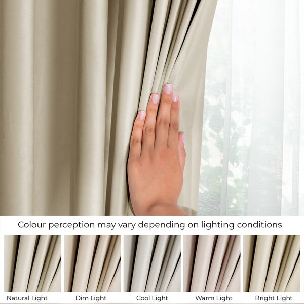 Hnědý/béžový sametový dimout závěs 140x245 cm Eyelets – Restilo