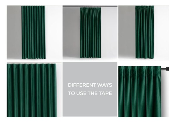 Tmavě zelený sametový dimout závěs 140x270 cm Pleat – Restilo