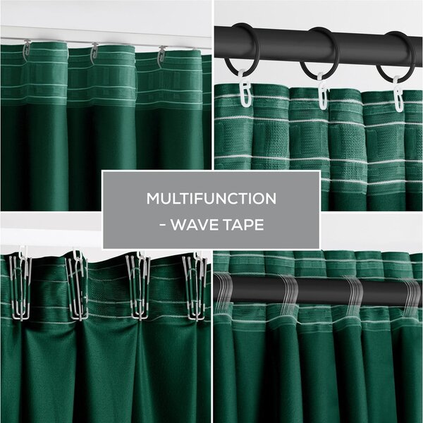 Tmavě zelený sametový dimout závěs 140x270 cm Pleat – Restilo