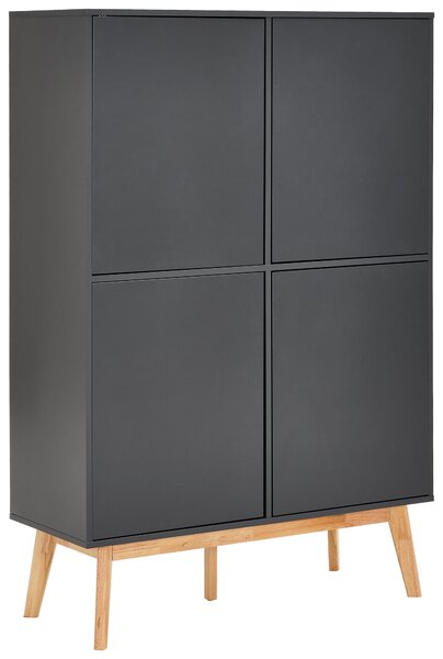 VYSOKÁ KOMODA, kaučukové dřevo, šedá, přírodní barvy, 100/149/40 cm MID.YOU - Šatní skříně, Online Only