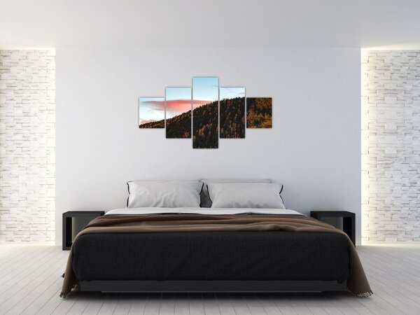 Obraz červánků nad kopcem (125x70 cm)