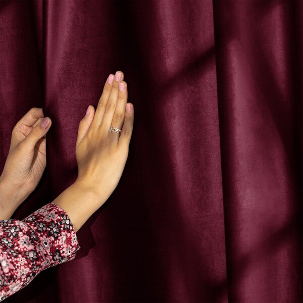 Vínový sametový dimout závěs 140x245 cm Pleat – Restilo