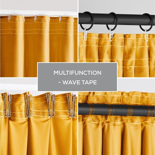 Žlutý sametový dimout závěs 140x245 cm Pleat – Restilo